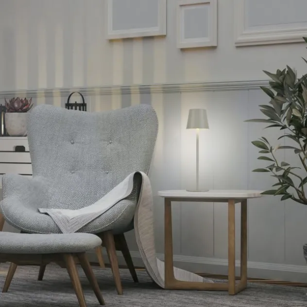 Akku Tischleuchte , beige/greige Indoor, Outdoor, Camping