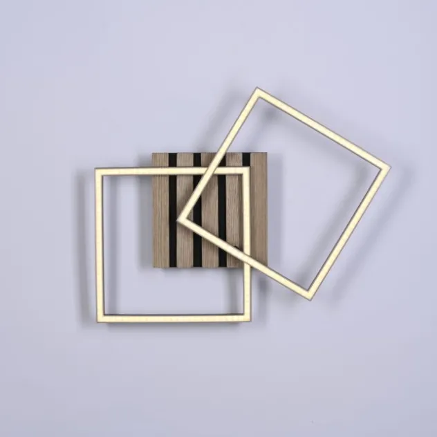 Deckenleuchte AKUSTIKA, Holz-natur, schwarz, modern, drehbar