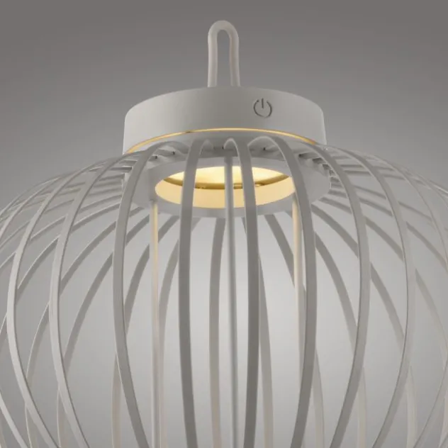 JUST LIGHT Akku Leuchte Gabbia Tisch oder Pendelleuchte, weiß