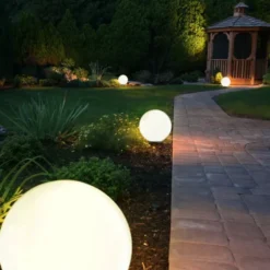 Kugelleuchte, Ø 30 cm, IP 44, Gartenleuchten, Opalweiß