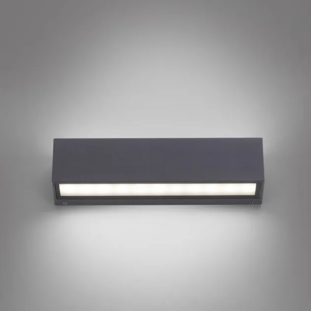 LED Außenwandleuchte, anthrazitfarben, spritzwassergeschützt, warmweiß