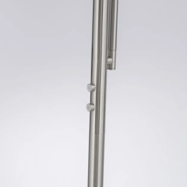 LED Deckenfluter, Leseleuchte, Fernbedienung, dimmbar, stahlfarben