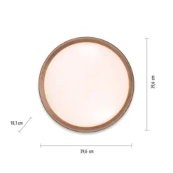 LED Deckenlampe Holzoptik matt schwarz rund dimmbar Wandschalter