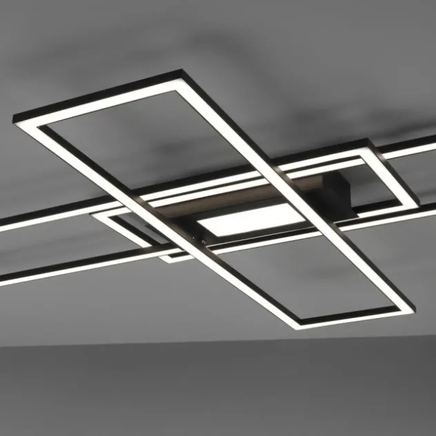LED Deckenlampe schwarz 99x29cm rechteckig dimmbar Downlight+Sidelight