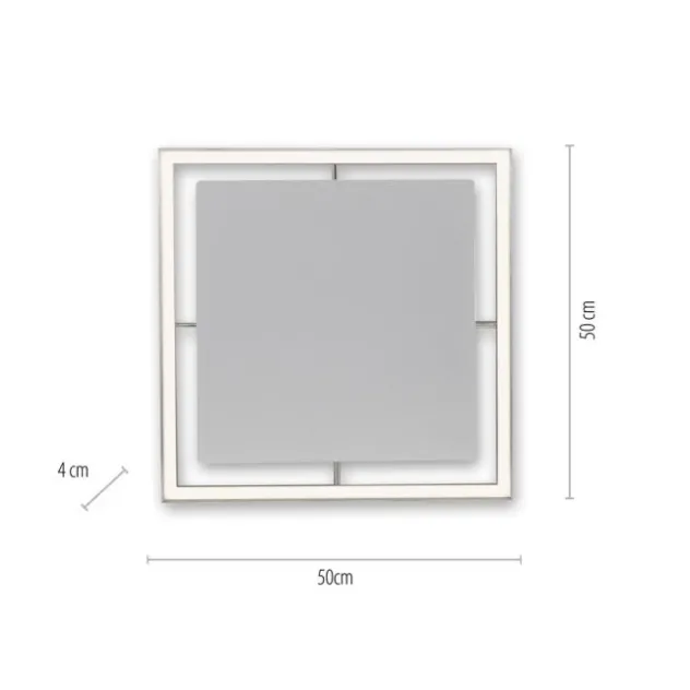 LED-Deckenleuchte, alufarben, Fernbedienung, RGB, CCT, Memory