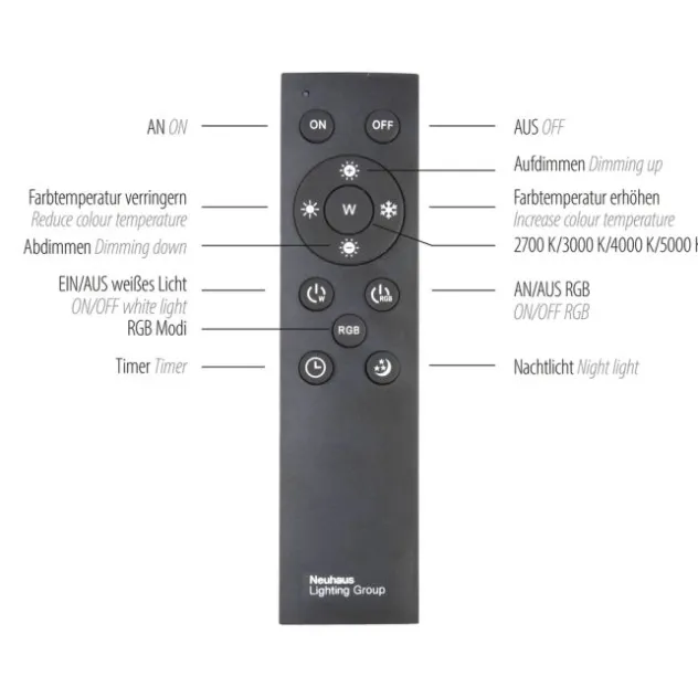 LED-Deckenleuchte, alufarben, Fernbedienung, RGB, CCT, Memory