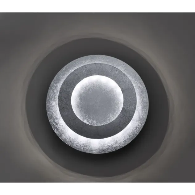 LED-Deckenleuchte, Blattsilberoptik, drehbaren Leuchtenring, Ø 34cm