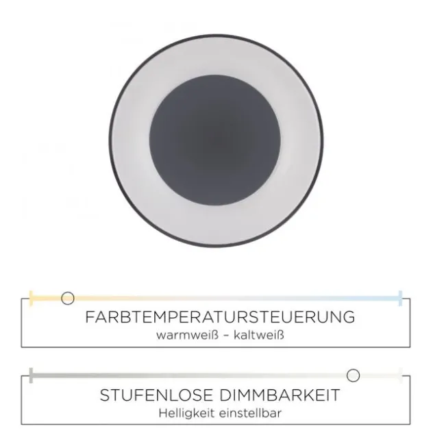 LED Deckenleuchte 50cm, dimmbar, Serienschaltung, CCT, blendfrei