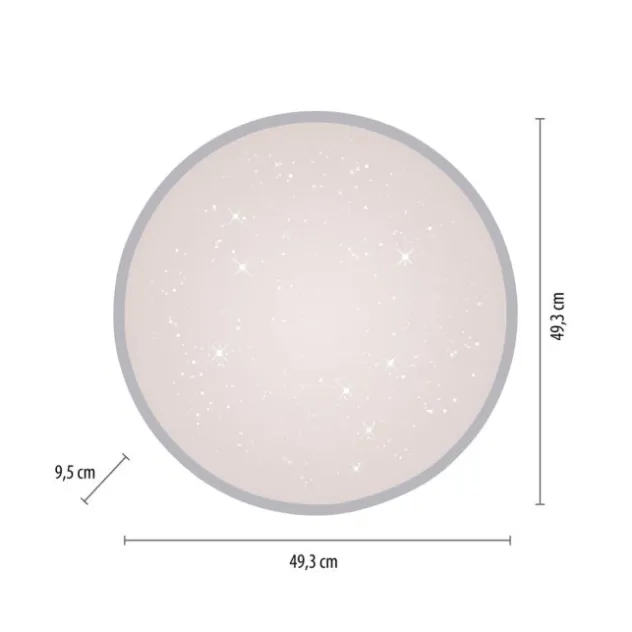 LED Deckenleuchte D=49cm silber Sternenhimmeloptik dimmbar