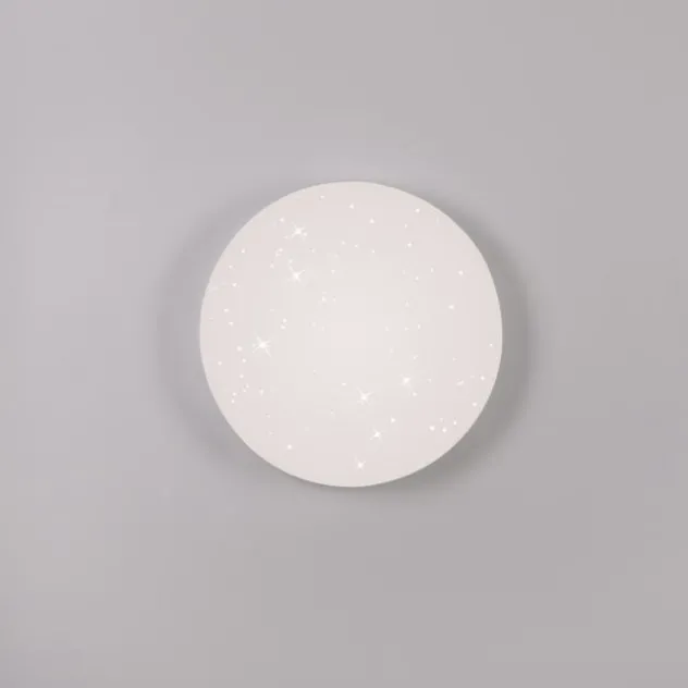 LED Deckenleuchte D=34cm weiß Sternenhimmel zeitloses Design warmweiß