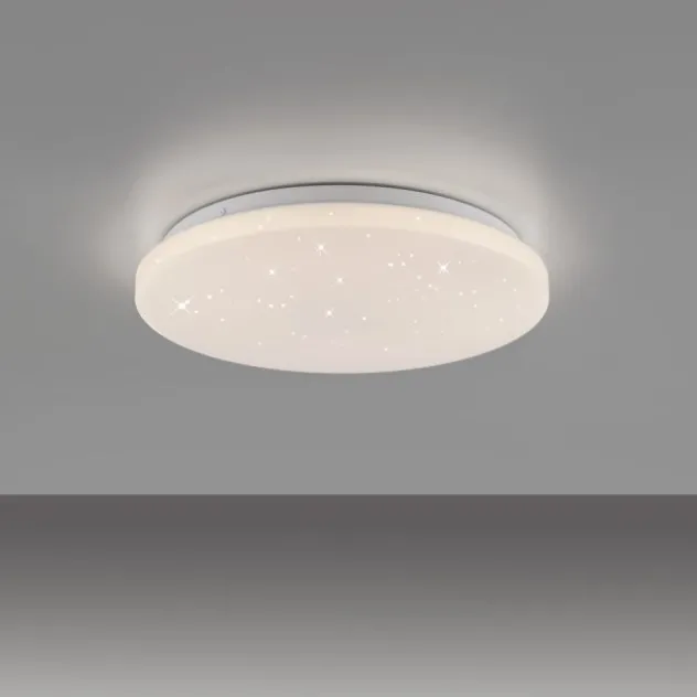 LED Deckenleuchte D=34cm weiß Sternenhimmel zeitloses Design warmweiß