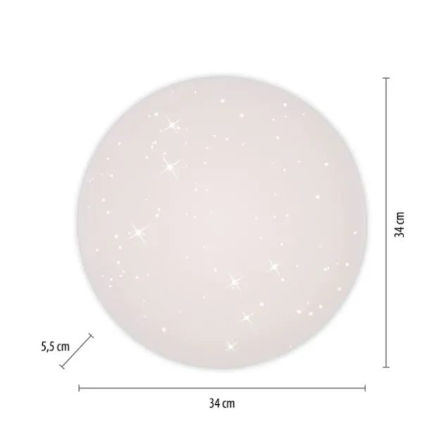 LED Deckenleuchte D=34cm weiß Sternenhimmel zeitloses Design warmweiß