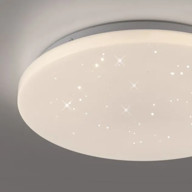 LED Deckenleuchte D=34cm weiß Sternenhimmel zeitloses Design warmweiß