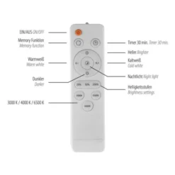LED Deckenleuchte, dimmbar, weiß, mit Fernbedienung