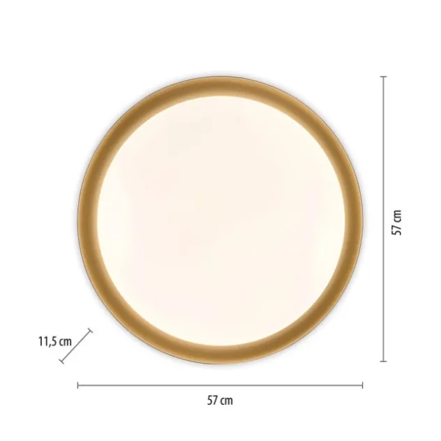 LED Deckenleuchte D=57 schwarz gold dimmbar per Fernbedienung CCT