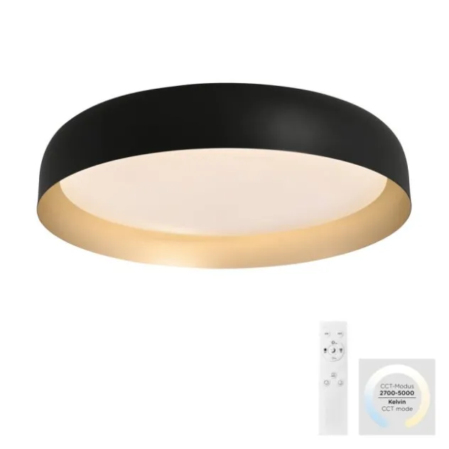 LED Deckenleuchte D=57 schwarz gold dimmbar per Fernbedienung CCT