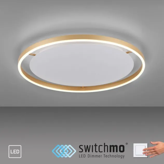 LED Deckenleuchte messing matt rund Ø60cm dimmbar Switchmo warmweiß