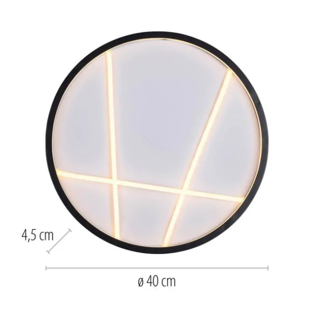 LED Deckenleuchte MIKADO, schwarz, rund, dimmbar, Memoryfunktion
