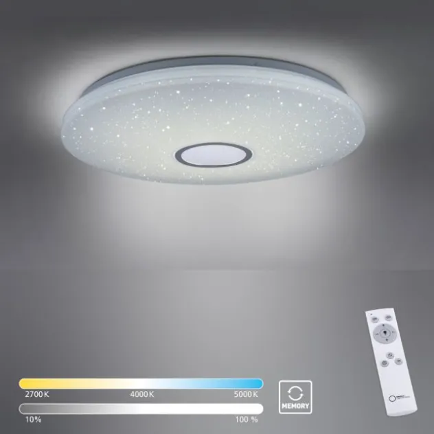 LED Deckenleuchte, Nachthimmel Optik, dimmbar, rund, Fernbedienung, modern