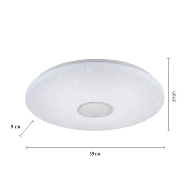 LED Deckenleuchte, Nachthimmel Optik, dimmbar, rund, Fernbedienung, modern