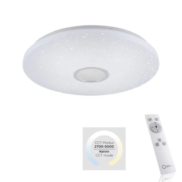 LED Deckenleuchte, Nachthimmel Optik, dimmbar, rund, Fernbedienung, modern