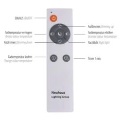 LED Deckenleuchte, rund, stahlfarben, CCT, dimmbar, Ø 48cm, Fernbedienung