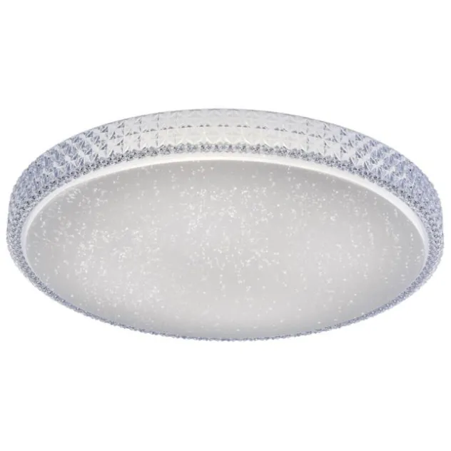 LED-Deckenleuchte, rund, Sternenhimmeloptik, CCT, Ø 60cm, Kristallrand