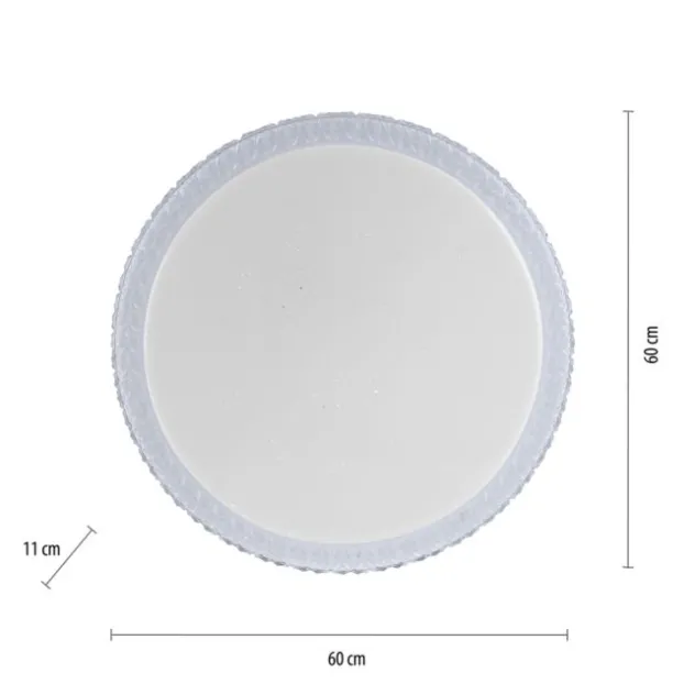 LED-Deckenleuchte, rund, Sternenhimmeloptik, CCT, Ø 60cm, Kristallrand