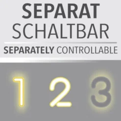 LED Deckenleuchte schwarz Holzoptik mit Metall getrennt schaltbar