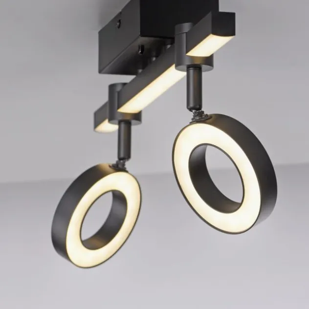 LED Deckenleuchte schwarz Smarthome dimmbar Fernbedienung App