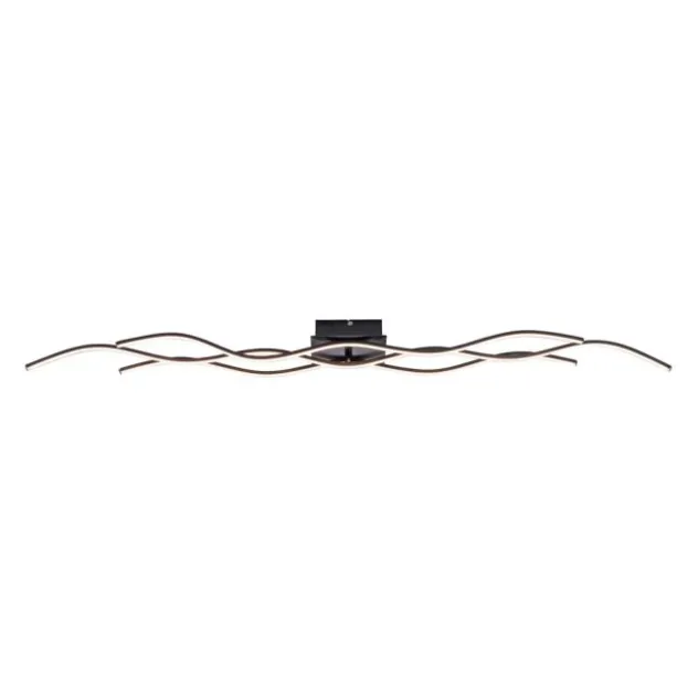 LED-Deckenleuchte, schwarz, Wellendesign, 139,5cm lang, modern