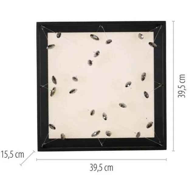 LED Deckenleuchte SKINA, schwarz, quadratisch, dimmbar, Funk-Fernbedienung, Memory