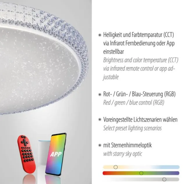 LED-Deckenleuchte, Smart Home, Lichtfarbsteuerung, Farbwechsel, dimmbar