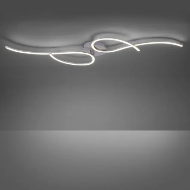 LED Deckenleuchte, stahlfarben, linear, inkl. Dimmfunktion, energiesparend
