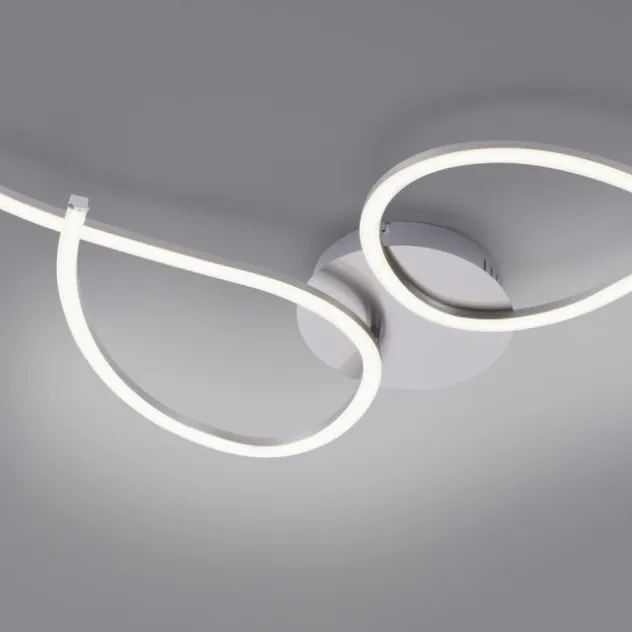 LED Deckenleuchte, stahlfarben, linear, inkl. Dimmfunktion, energiesparend