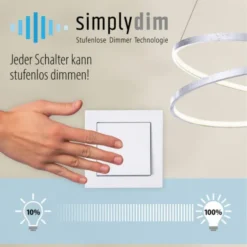 LED Deckenleuchte, stahlfarben, Memory Funktion, inkl Dimmfunktion, modern