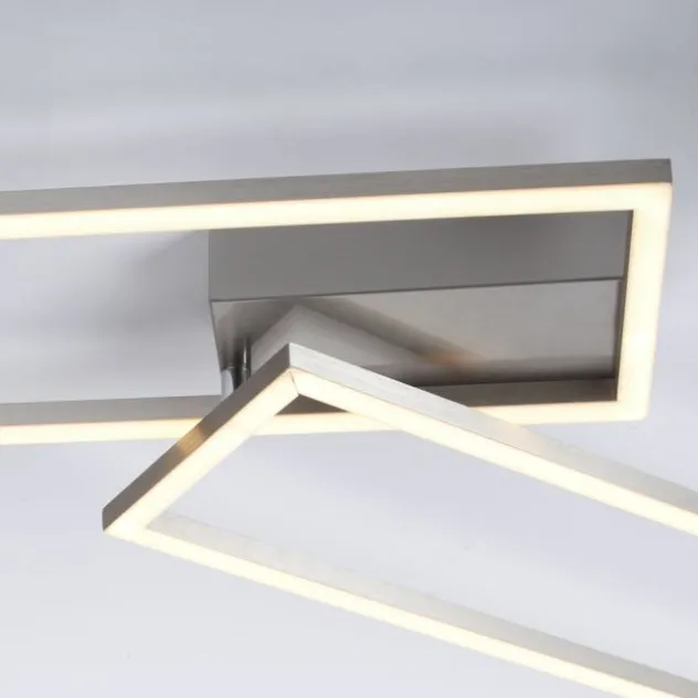 LED Deckenleuchte, stahlfarben, dimmbar, drehbar, warmweiß