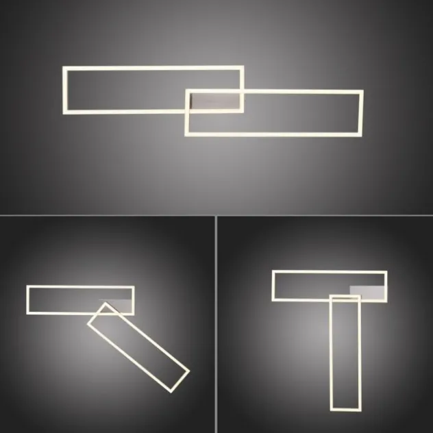 LED Deckenleuchte, stahlfarben, dimmbar, drehbar, warmweiß