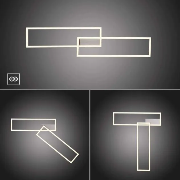 LED Deckenleuchte, stahlfarben, dimmbar, drehbar, warmweiß