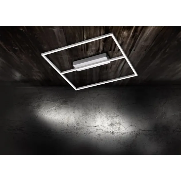 LED-Deckenleuchte, Stahl, quadratisch 45x45cm, dimmbar, flach, filigran