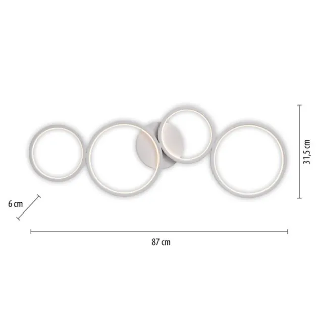 LED Deckenleuchte weiß rund 3 Stufen Dimmer moderne Wohnlampe