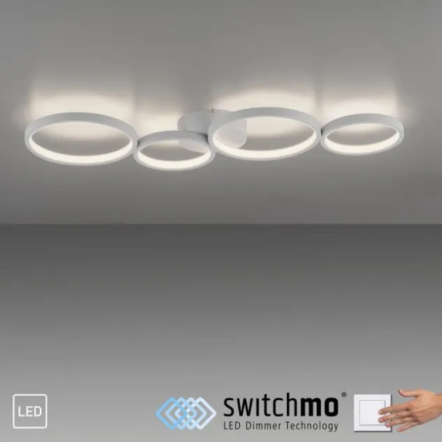 LED Deckenleuchte weiß rund 3 Stufen Dimmer moderne Wohnlampe