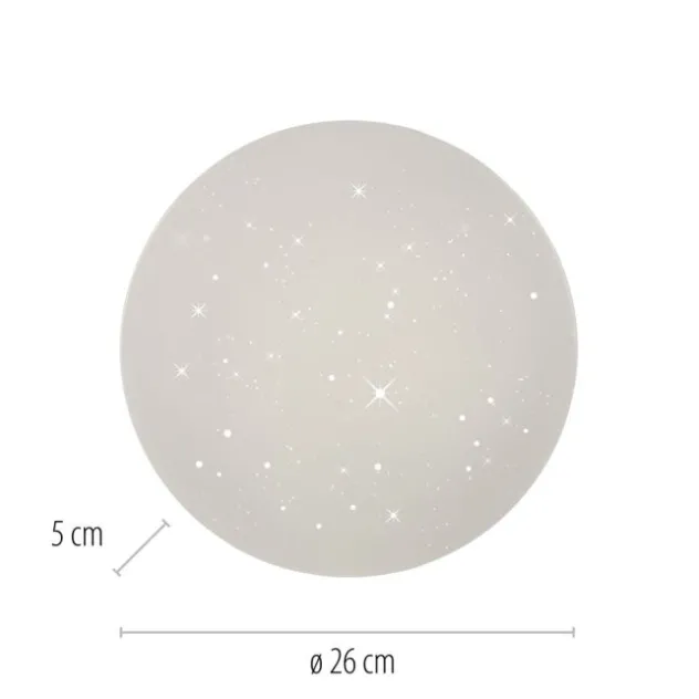 LED Deckenleuchte weiß Sternenhimmel rund D=26cm Schlafzimmer