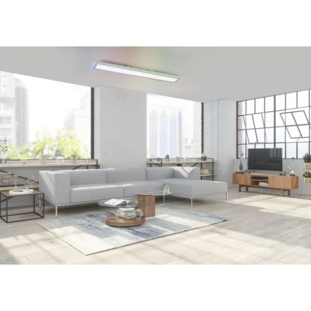 LED Deckenleuchte 100x18cm weiss flach Rainbow RGB Alleskönner