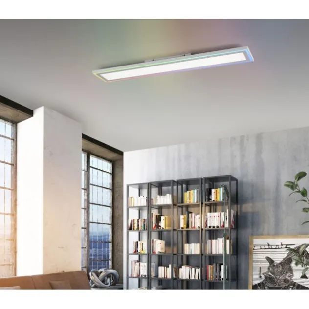 LED Deckenleuchte 100x18cm weiss flach Rainbow RGB Alleskönner