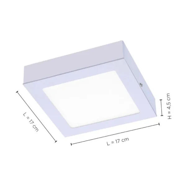 LED-Einbauleuchte, silber, 17x17cm, quadratisch, dimmbar, blendfrei
