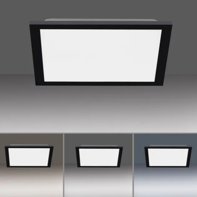 LED Panel, Rahmen schwarz, dimmbar, CCT Farbsteuerung, quadratisch, modern