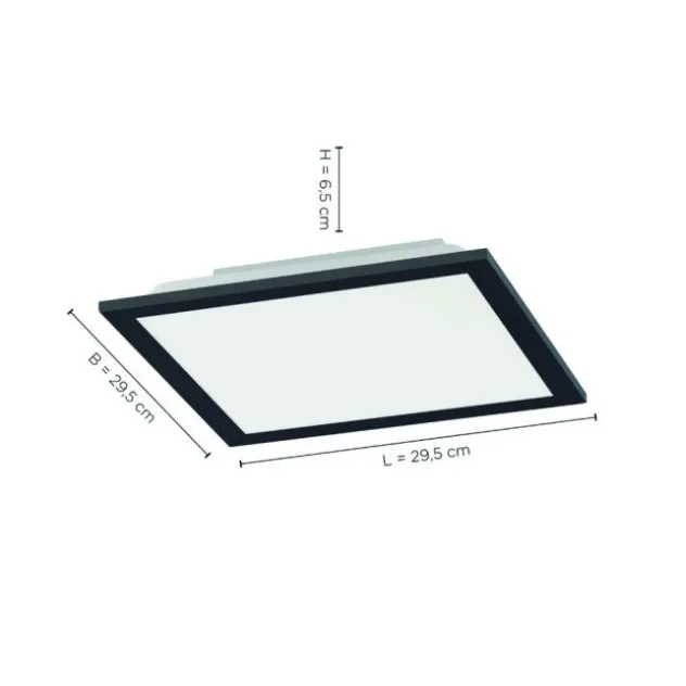 LED Panel, Rahmen schwarz, dimmbar, CCT Farbsteuerung, quadratisch, modern
