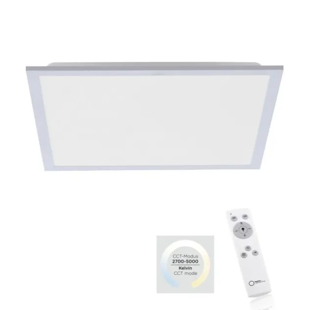 LED Panel Rahmen silberfarbig, 45,5x45,5cm, Fernbedienung, platzsparend