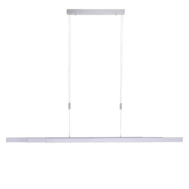 LED-Pendelleuchte, aluminiumfarben, lineare Form, verstellbare Leuchtkörper